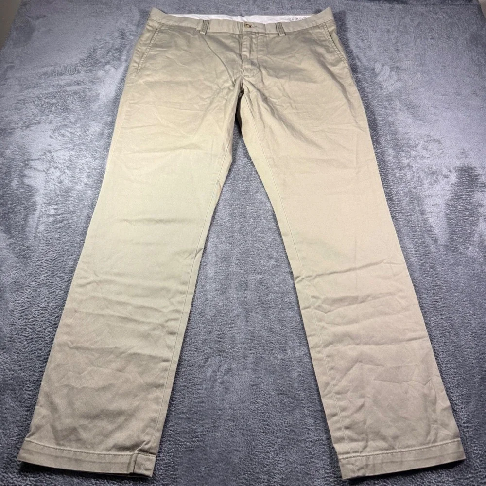 Polo Ralph Lauren Slim Fit Chino Pants Mens 36x32 Tan Khaki Cotton Twill Trouser